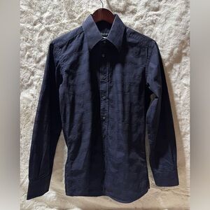 Dolche &Gabbana Slim Fit Navy Blue buttonup long sleeve men’s dress shirt Medium